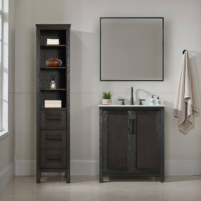 Winslow 16-28 Inch Open Shelving Bath Storage Cabinet