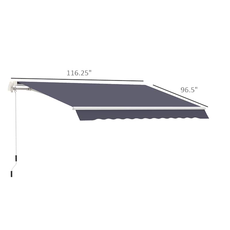 Outsunny 10x8-foot Manual Retractable Sunshade Shelter Awning