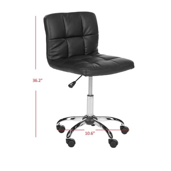 dimension image slide 0 of 2, SAFAVIEH Brunner Black Desk Chair - 18.3" x 21.9" x 31.5"