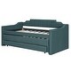 preview thumbnail 8 of 11, Twin Size Upholstered Daybed Bed Frame with Pull-out Trundle Bed and 3 Storage Drawers, Box Spring Not Required, Green