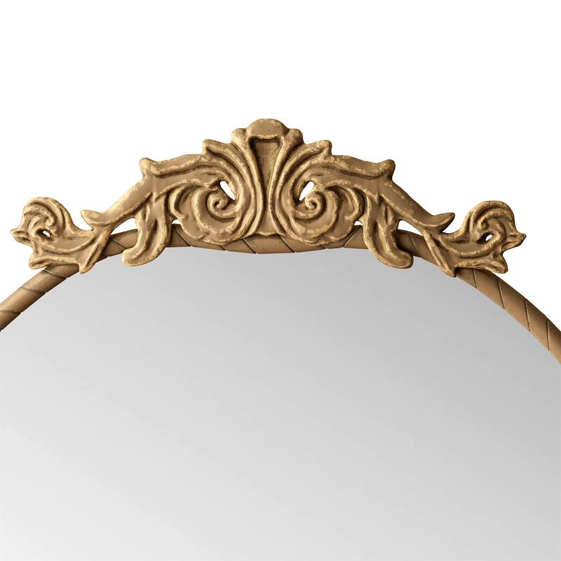 58"x24"Arched Hanging Wall Mounted Mirror with Metal Frame and Hooks