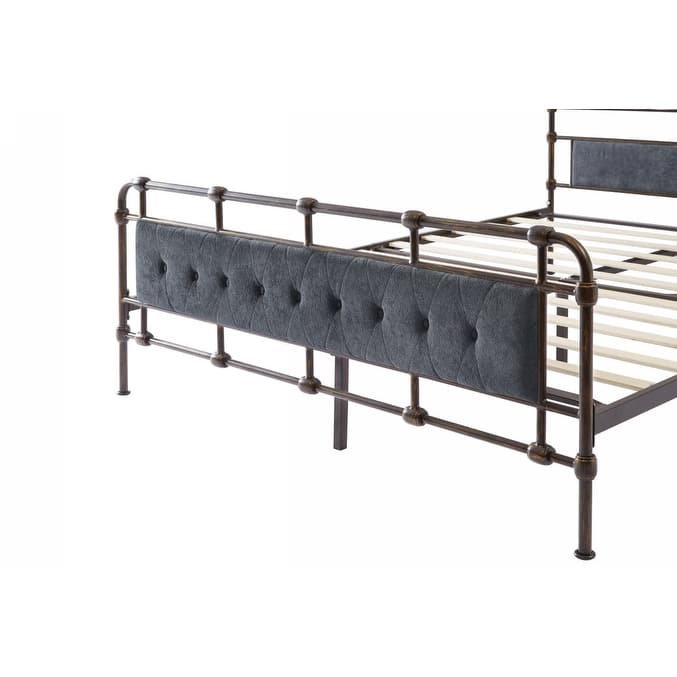 Queen size High Boad Metal bed with soft head and tail Bed Bath