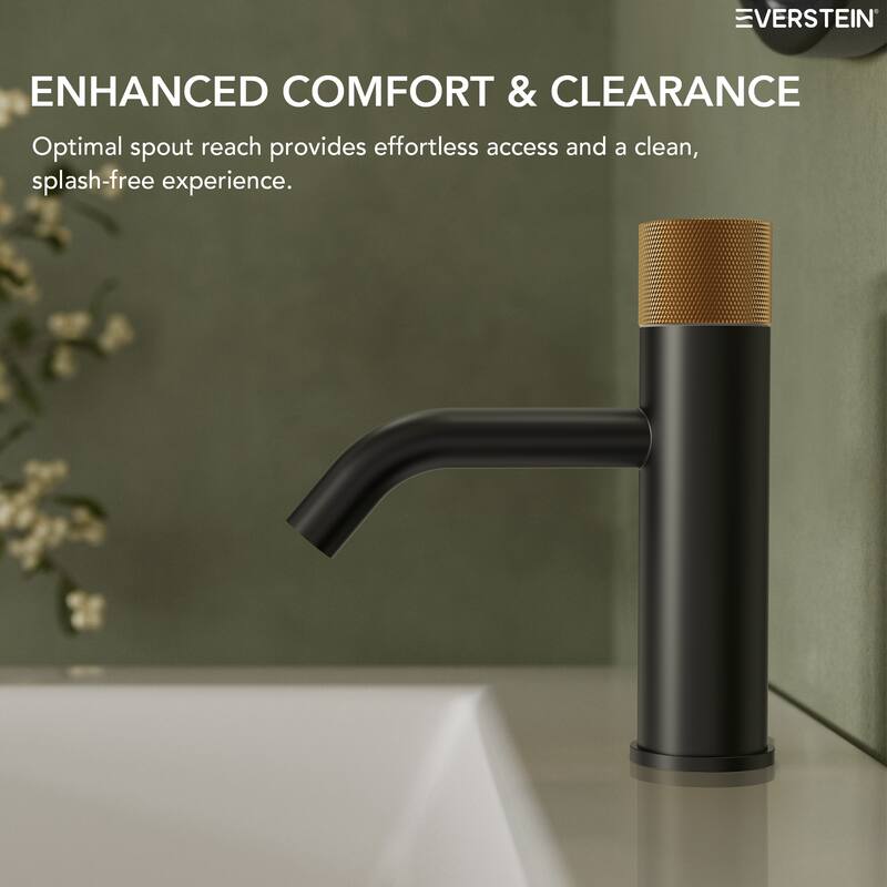 Modern 1-Handle Single Hole Bathroom Faucet with Anti-Slip Handle