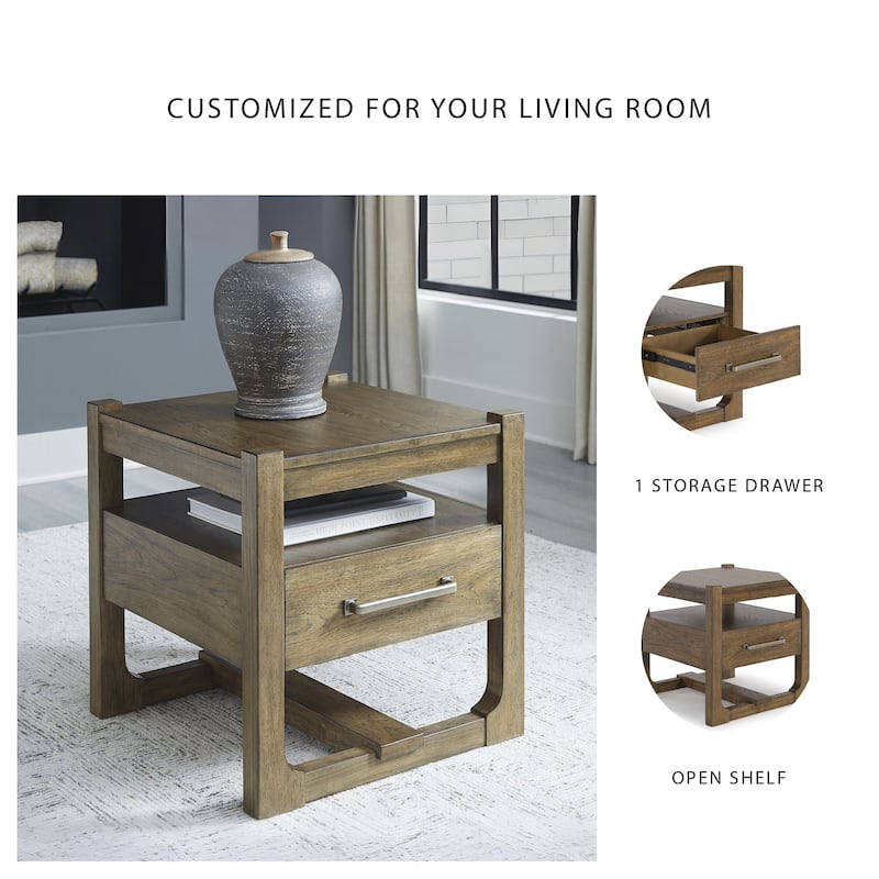 Signature Design by Ashley Cabalynn Light Brown End Table - 24"W x 24"D x 24"H