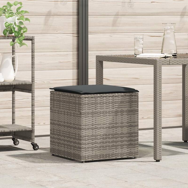 Comfy Outdoor Storage Box for Sofa Cushions - 19.7 x 19.7 x 19.7 in - Grey and dark grey