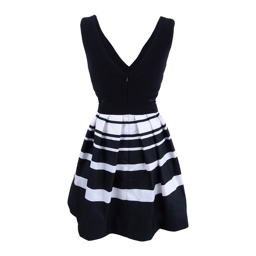 black and white flare dress