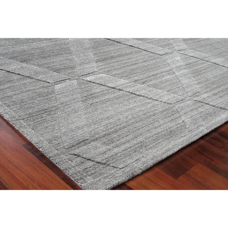 EXQUISITE RUGS Castelli Hand-loomed Bamboo Silk/Wool Grey Area Rug.
