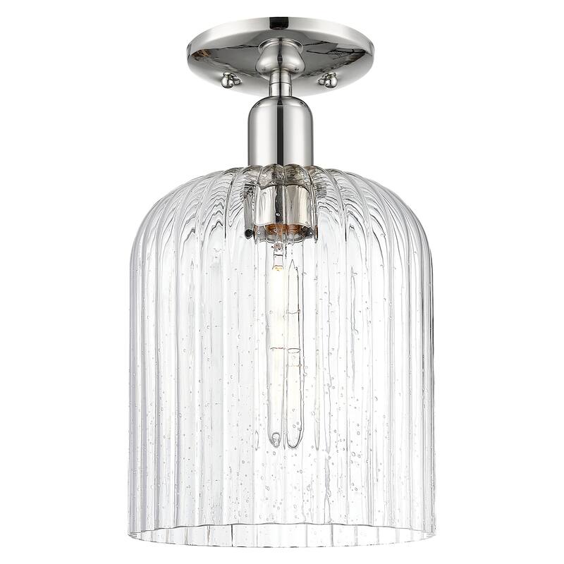 Innovations Lighting 716-1C-G559-8SDY Bridal Veil 8" Wide Semi-Flush - Polished Nickel