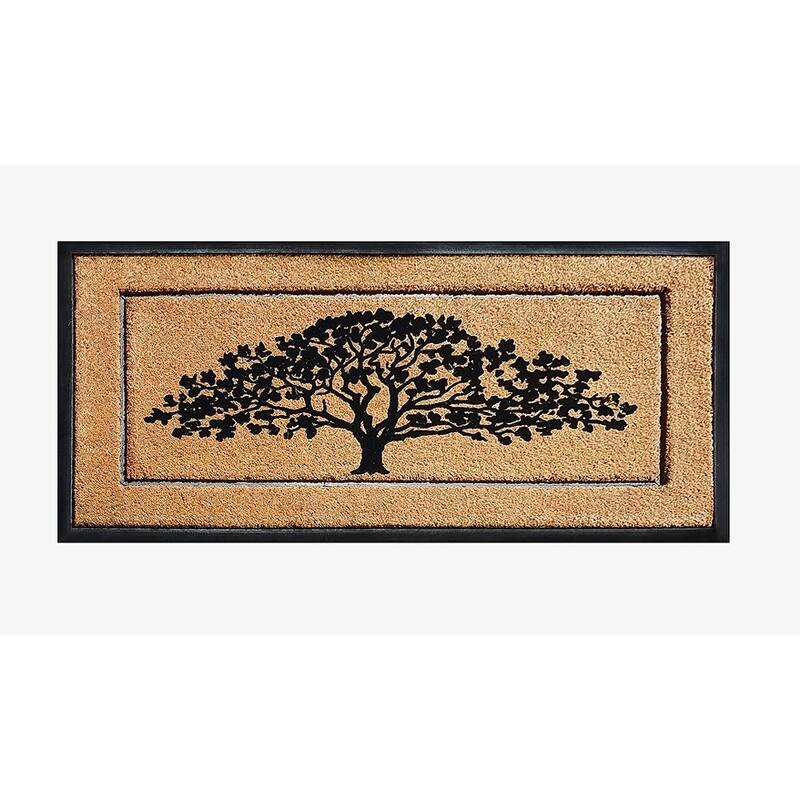 A1HC Natural Coir & Rubber Hand Flocked Large Door Mat - 30"X60" - OakTreePictureFrame