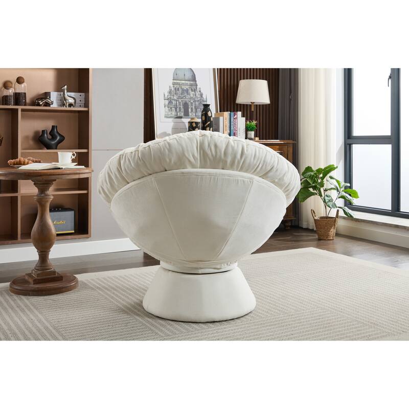 Oversized Swivel Accent Chair, 360-Degree Swivel Barrel Chair, Papasan Chair for Living Room and Bedroom Comfort