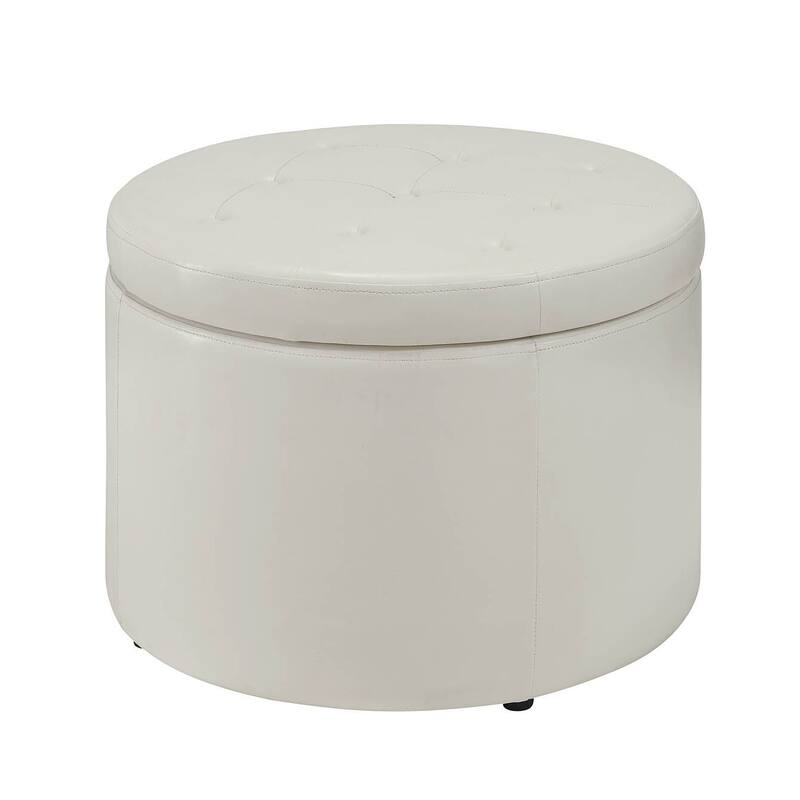 Convenience Concepts Designs4Comfort Round Shoe Storage Ottoman