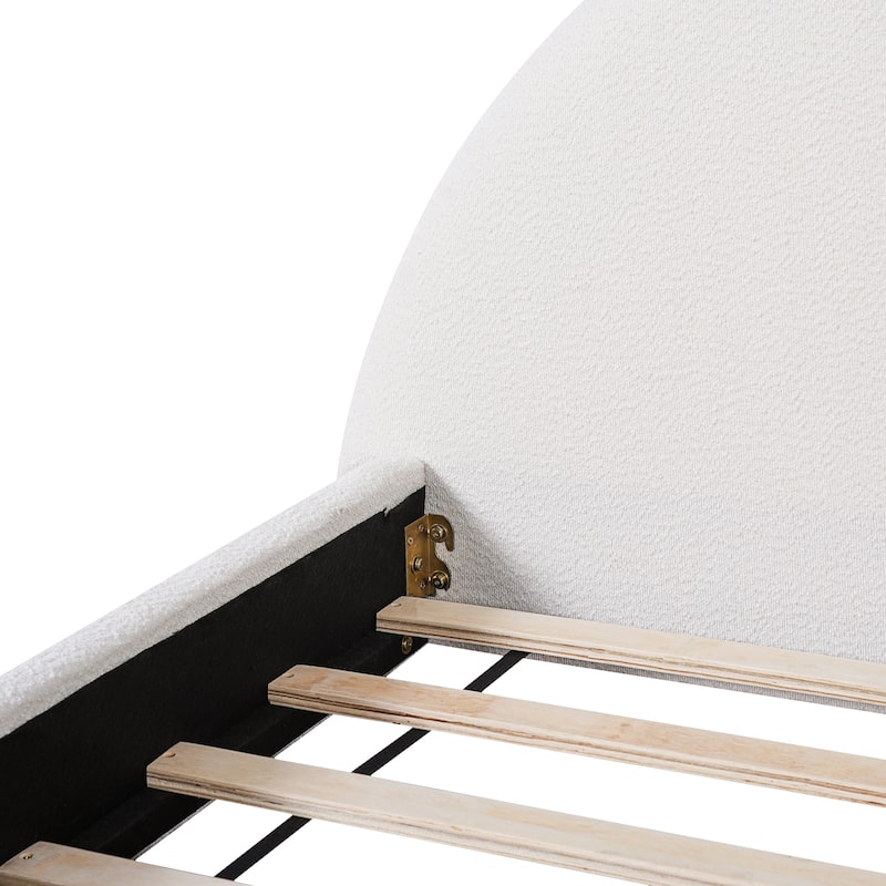 Christopher Knight Home - Rosalie Modern Upholstered Bed Frame with Curved Headboard