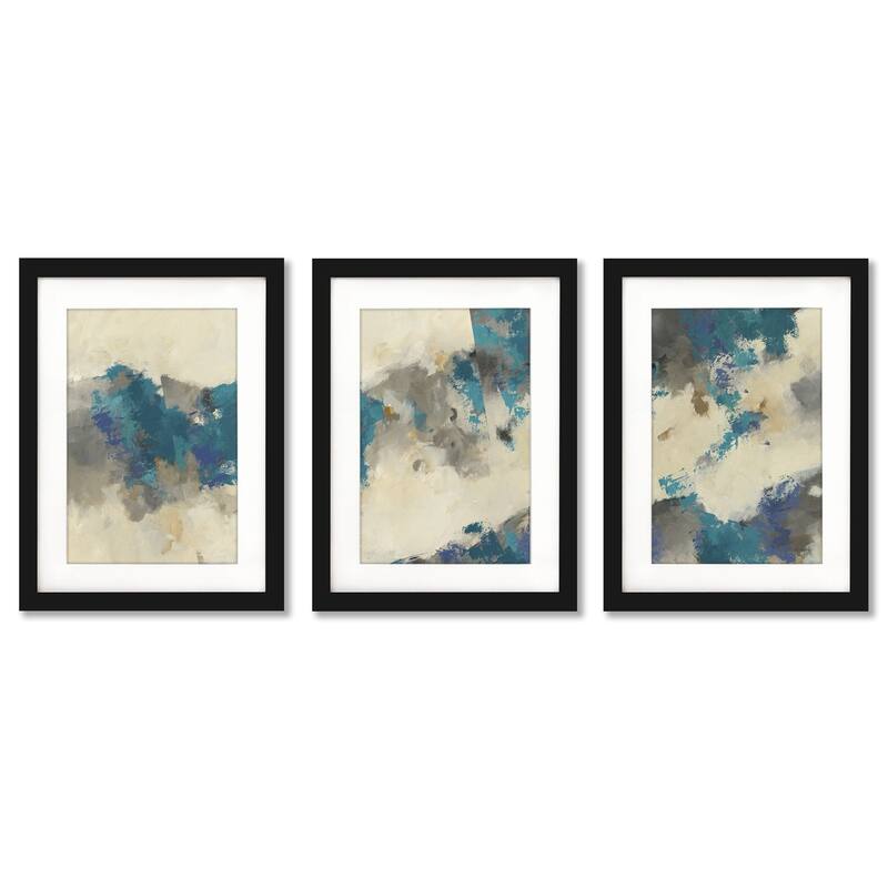 Grey Matter Mike Schick Abstract 3 Piece Framed Gallery Art Set Bed