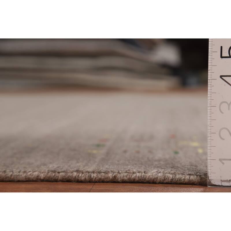 Brown Tribal Gabbeh Oriental Area Rug Hand-Knotted Wool Carpet - 7'10" x 9'7"