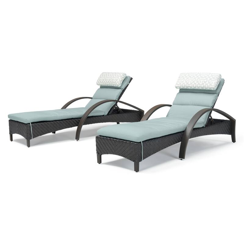 Barcelo 2 Piece Sunbrella Outdoor Patio Chaise Lounges Set
