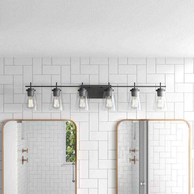 Kiro 6-light Modern Farmhouse Black Bathroom Vanity Lights with UL Certified - Aged Zinc