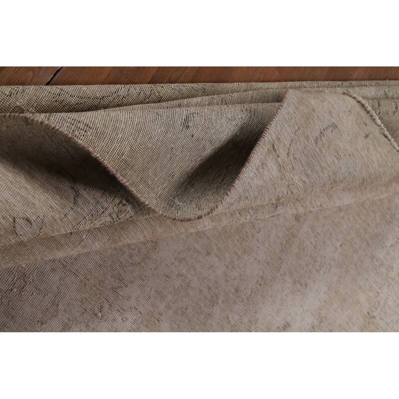 Distressed Tabriz Persian Vintage Rug Hand-Knotted Wool Carpet - 8'11"x 12'9"