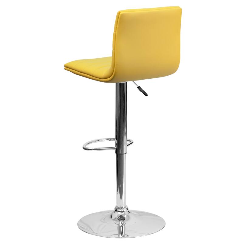 Modern Vinyl Channel Tufted Adjustable Height Barstool (Set of 2) - 16"W x 19"D x 35" - 44"H - 16"W x 19"D x 35" - 44"H