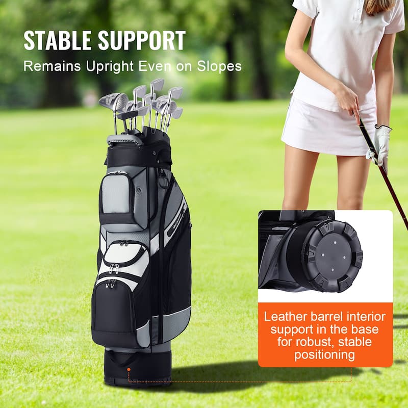 Golf Cart Bag with 14 Way Organizer Divider Top, Durable Golf Bags with Handles & Dust Cover & Detachable Straps for Men & Women