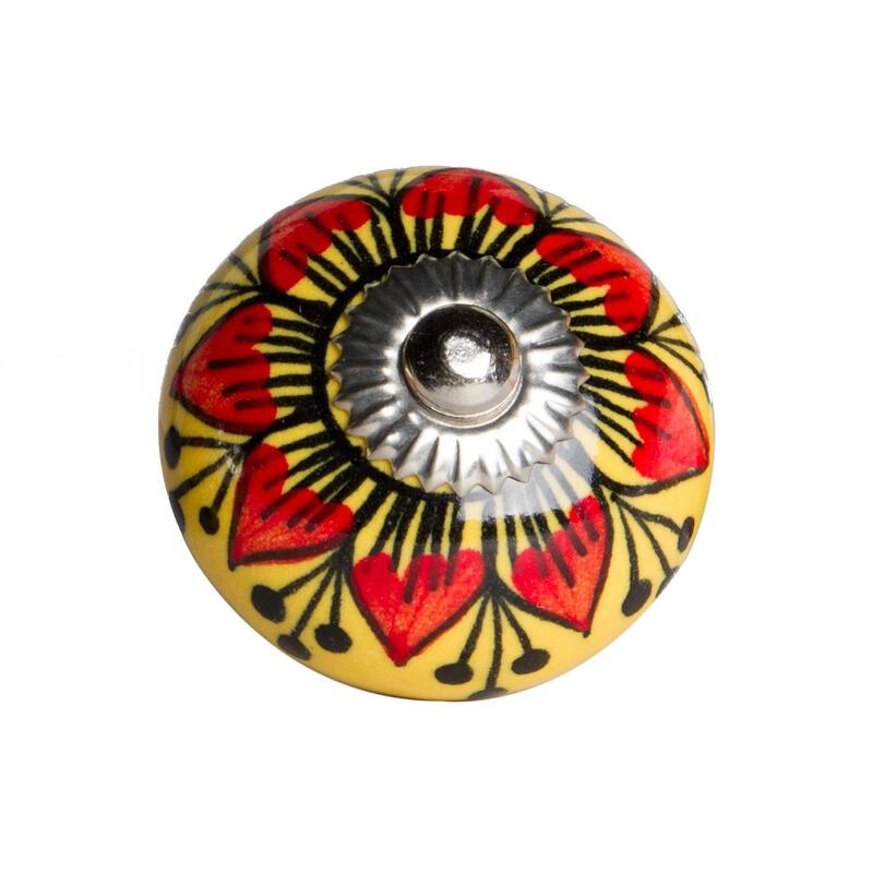 HomeRoots HomeRoots 1.5" x 1.5" x 1.5" Ceramic/Metal Multicolor 12 Pack Knob - 1.5" x 1.5" x 1.5"