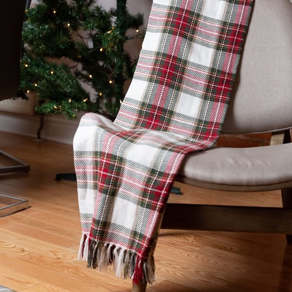slide 2 of 4, Fabstyles Celebration Plaid Cotton Throw Blanket