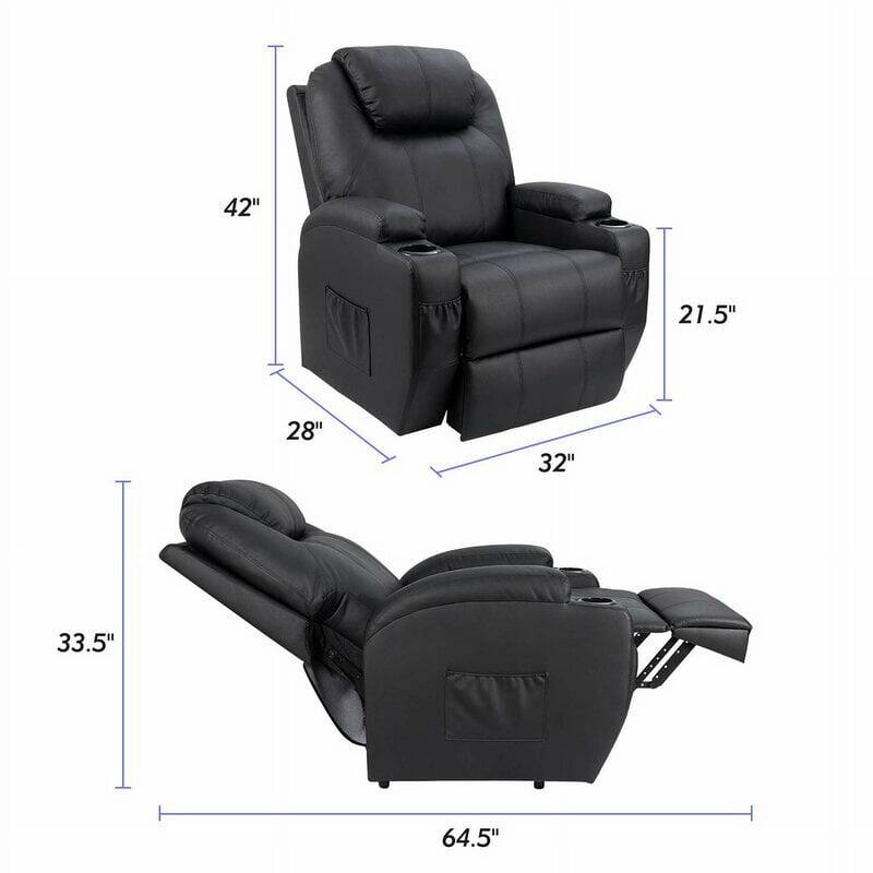 Furniwell Power Lift Recliner Chair for Elderly with Heat, Side Pocket, Living room