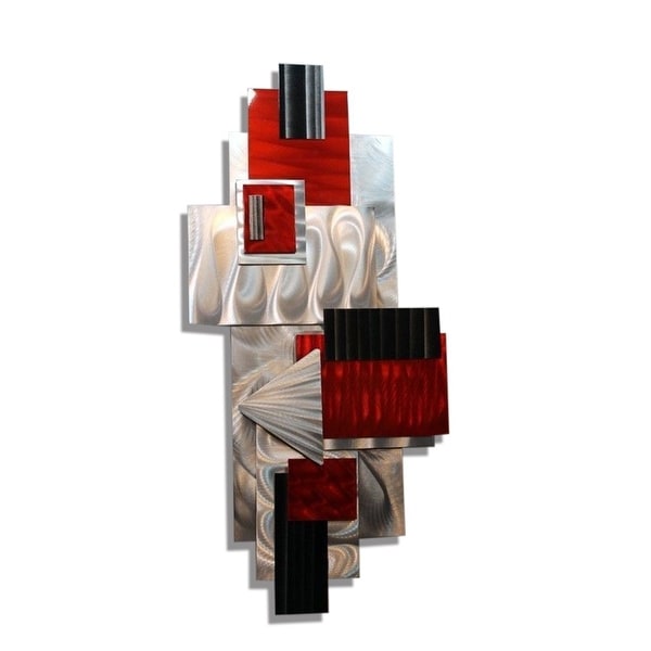 Shop Statements2000 3d Metal Wall Sculpture Red Silver