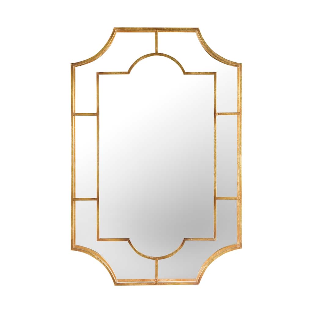 Metal Wall Mirror, Gold Finish