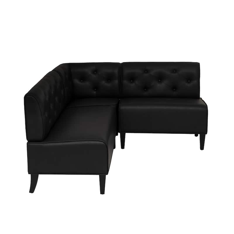 Allard Upholstered/Faux Leather Modern Farmhouse Nook Bench