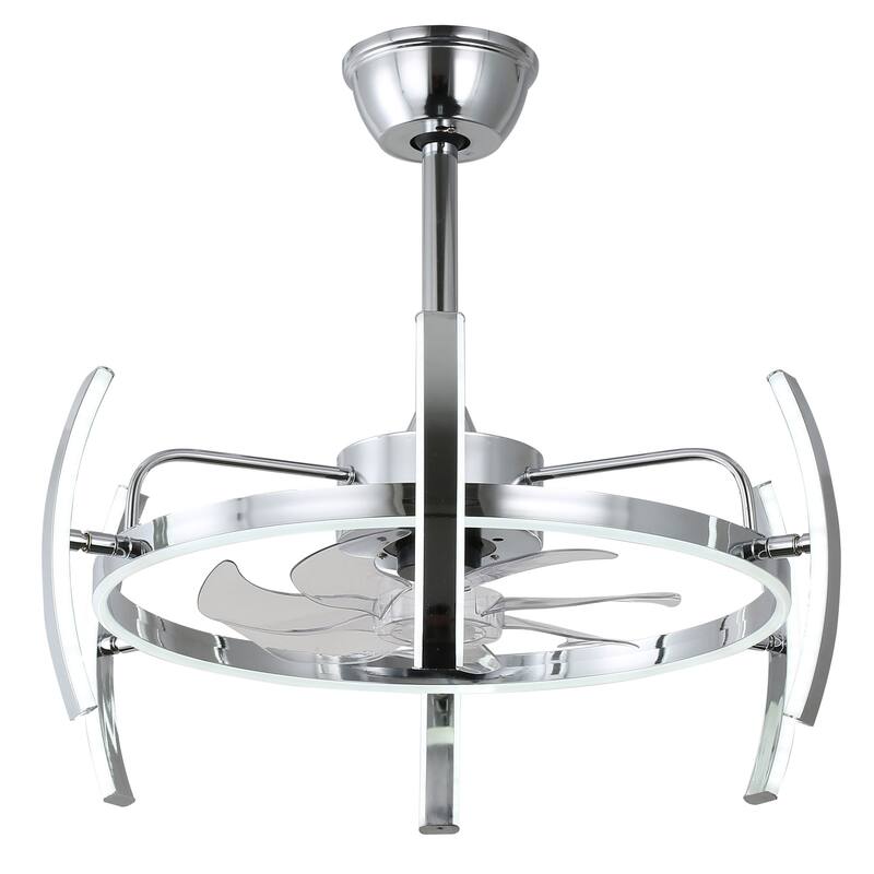 Oaks Aura DeClue 24in. 6 DIY-Shape Smart Ceiling Fan with Light,Cyberpunk Futuristic 6-Speed Quiet Ceiling Fan w/ Remote