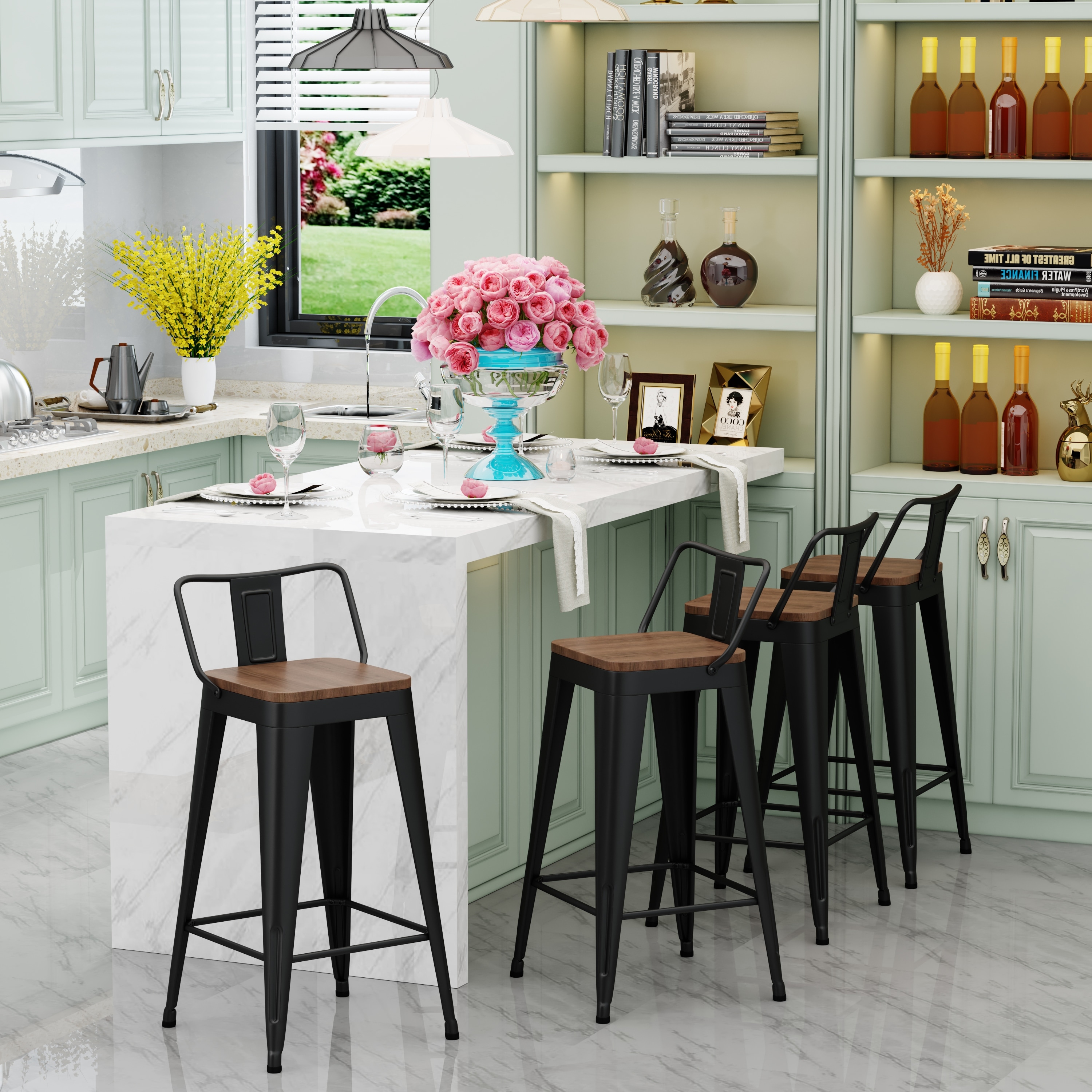 Small bar cheap stools with backs