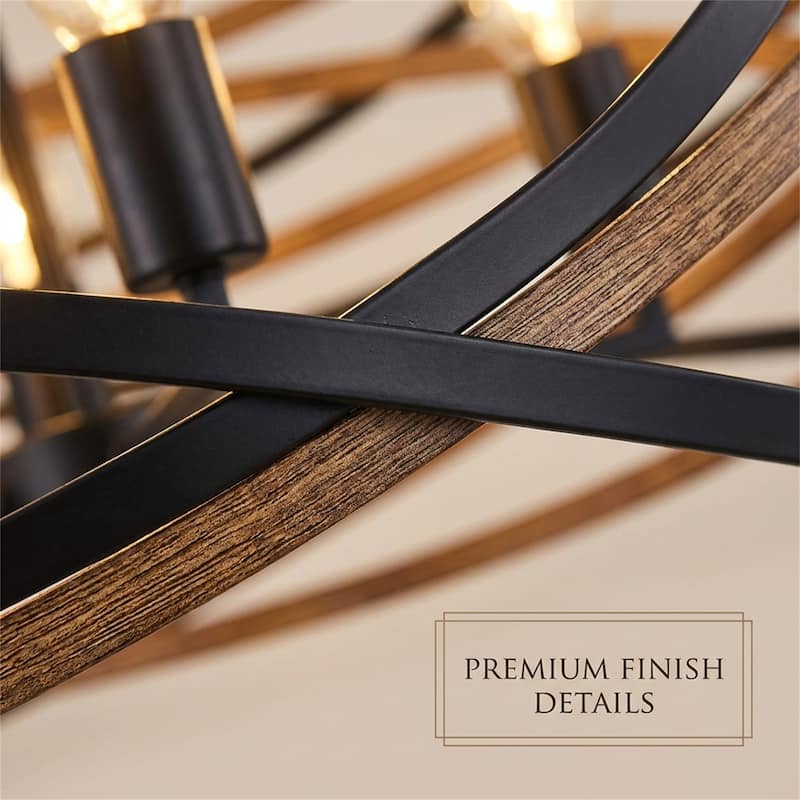 24" Modern Farmhouse Metal Cage Chandelier