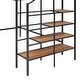 preview thumbnail 9 of 45, Metal Loft Bed with Grid Storage Guardrail and 4-layers Lateral Storage Shelf Ladder - Loft Metal Bed for Bedroom Teens Student