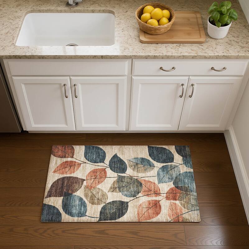 Premium Washable Super Soft Floral Mayfield Rug - Beige - 1'8" x 2'6"