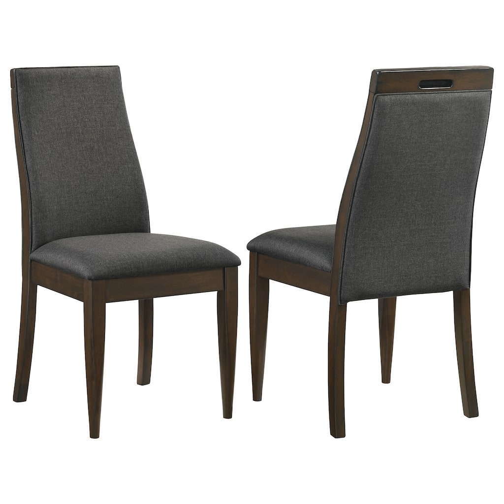 Wes Dark Walnut Upholstered Dining Side Chair (Set of 2)