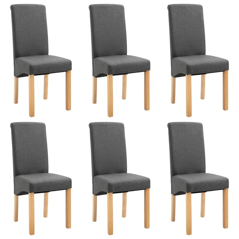 vidaXL Dining Chairs 6 pcs Gray Fabric