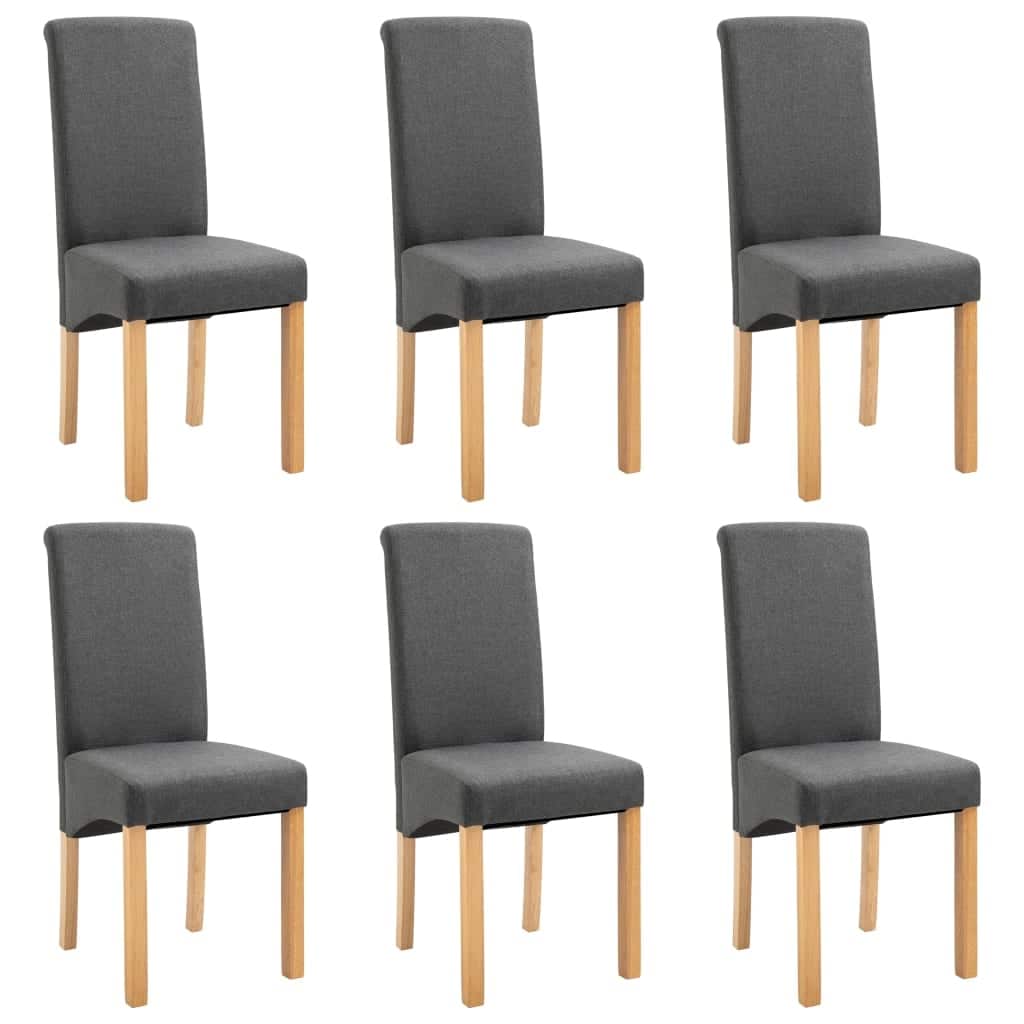 vidaXL Dining Chairs 6 pcs Gray Fabric