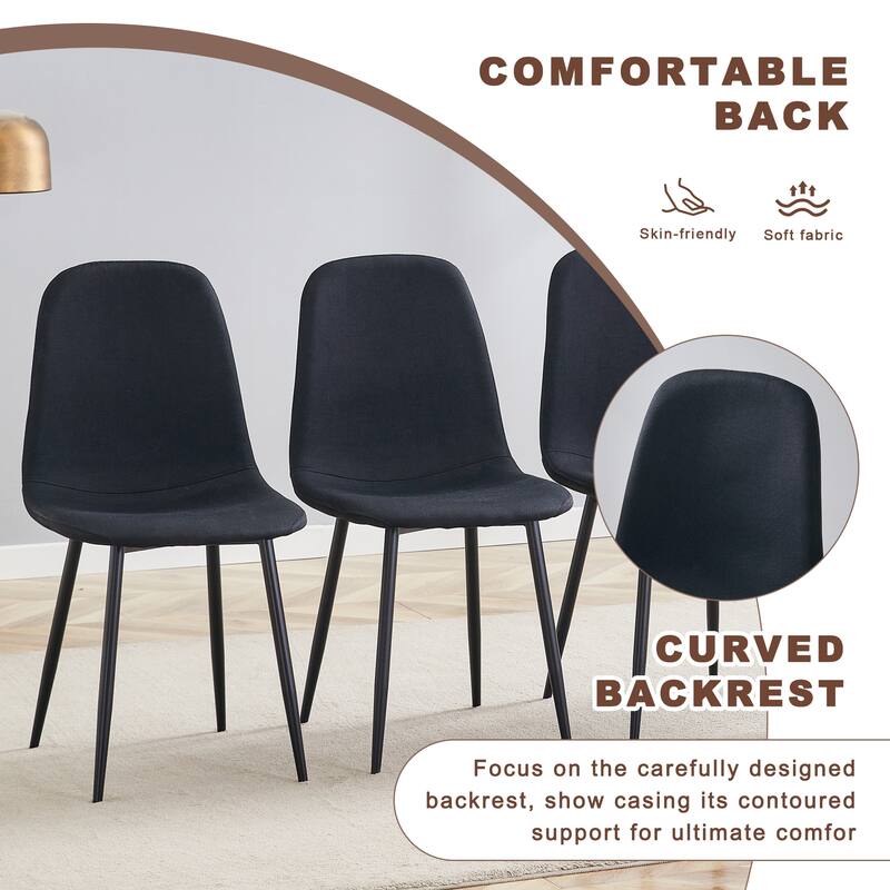 5-Piece Modern Lift Top Dining Table Set, Square Folding Wood Table with Metal Legs & 4 Linen Chairs for Small Spaces