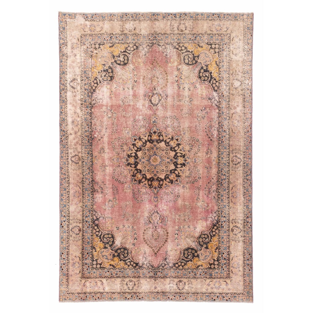 ECARPETGALLERY Hand-knotted Antalya Vintage Dark Violet Wool Rug - 6'2 x 9'3