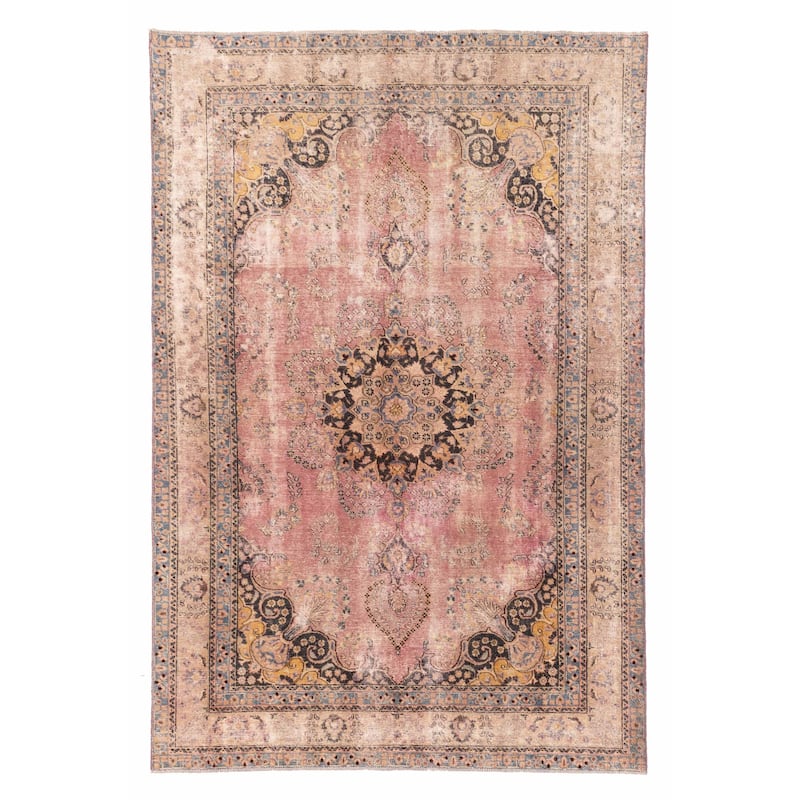 ECARPETGALLERY Hand-knotted Antalya Vintage Dark Violet Wool Rug - 6'2 x 9'3