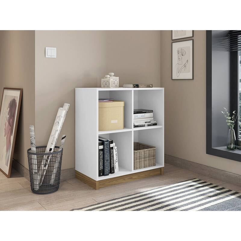 Lider Design Modern Cube Low Bookshelf Open Display Storage Shelves Shoe Storage and Organizer for Bedroom and Home Office