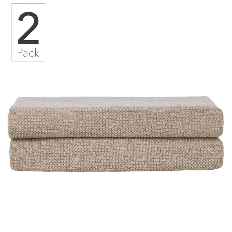 Nate Home by Nate Berkus Cotton Textured Weave Bath Towel Set Bed