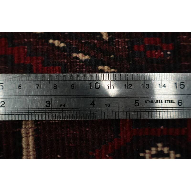 Hand Knotted Oriental 100% Wool Carpet Traditional All-Over Red Turkoman Area Rug - 12' 8'' X 8' 8''