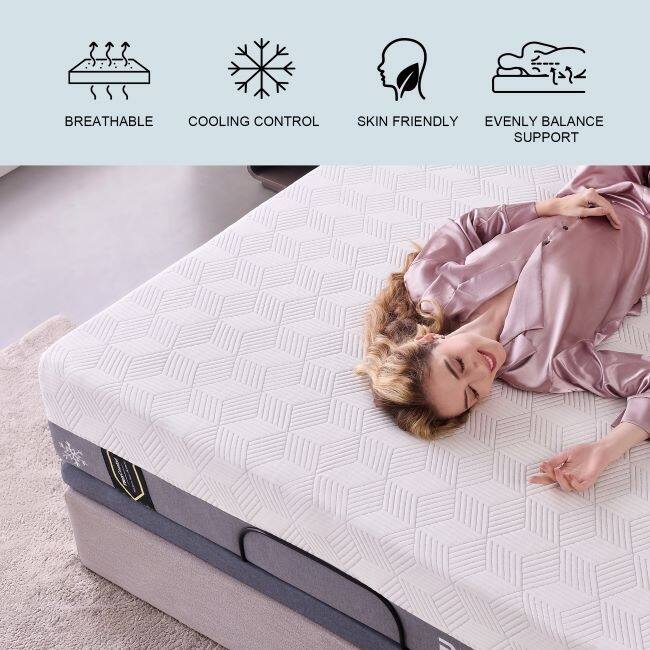 Renanim Cooling Gel Memory Foam Mattress, Breathable & Supportive for Cooler Sleep