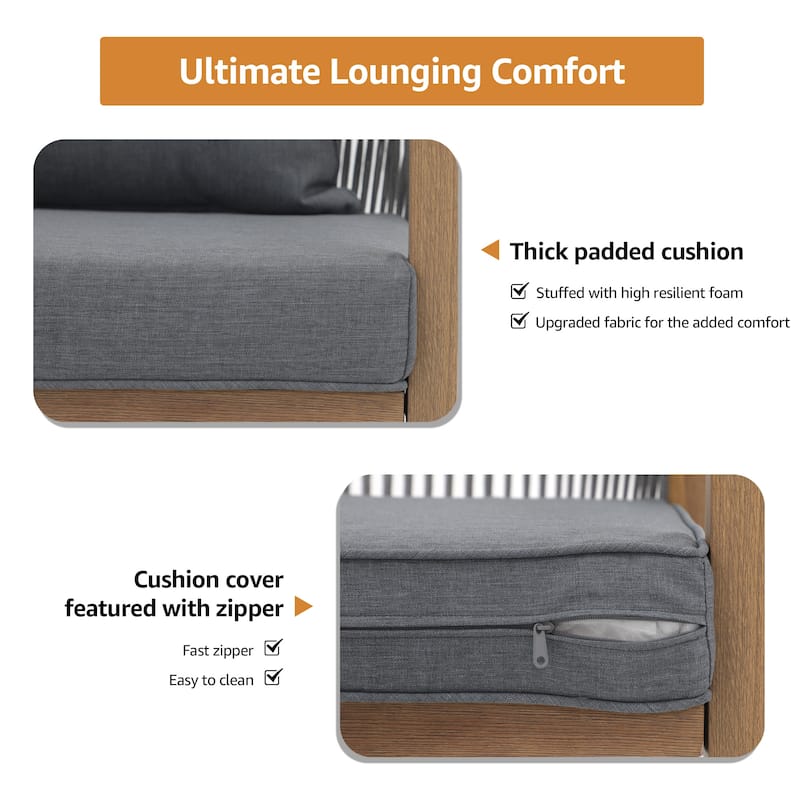 Outdoor 4 Pieces Aluminum Conversation Set with Cushion