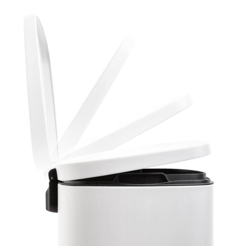 Qualiazero 13.2 Gallon + 3.2 Gallon Rectangular Step Can Combo - Matte White