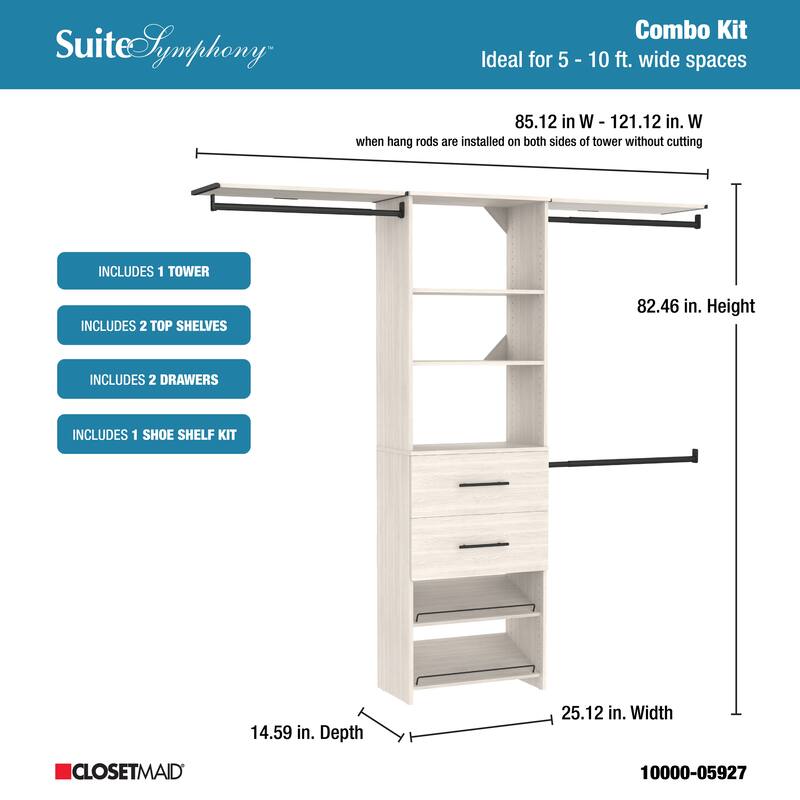 CloseetMaid SuiteSymphony Modern 25-inch Tower 2-Drawer Closet System