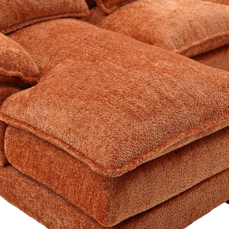 110.63" Boucle U-Shaped Sectional Sofa with Reversible Design