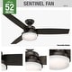preview thumbnail 10 of 27, Hunter 52" Sentinel Ceiling Fan with LED Light Kit and Handheld Remote