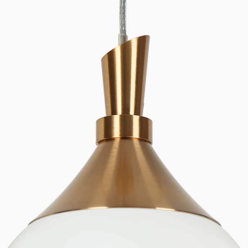 Modern Gold LED 1-Light Crystal Pendant Globe Kitchen Island Light - Dia. 3.5" x H 5.9"